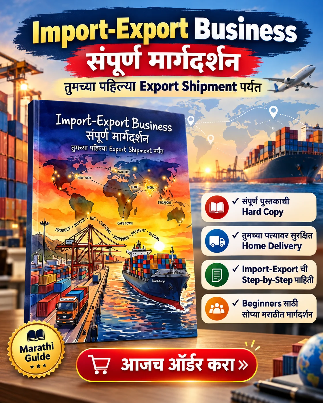 Import-Export शिका मराठीत — प्रॉडक्ट निवड, परदेशी खरेदीदार, शिपिंग व पेमेंट